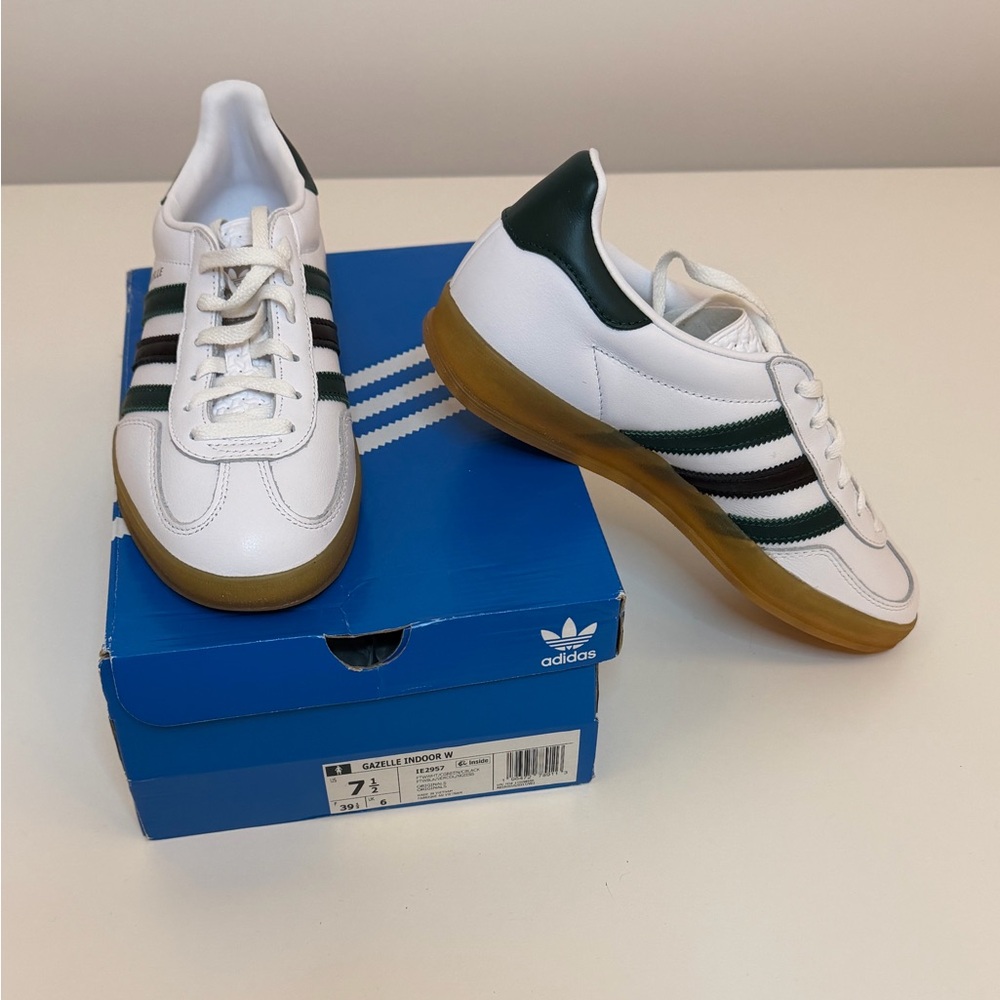 adidas Gazelle Indoor White Green Black Gum Sole